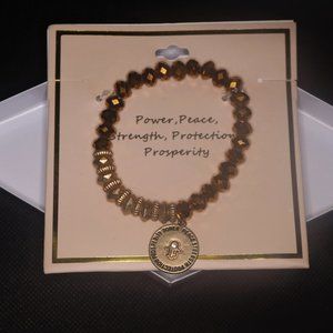 Brand New! Hamsa Hand Bronze Beaded Bracelet